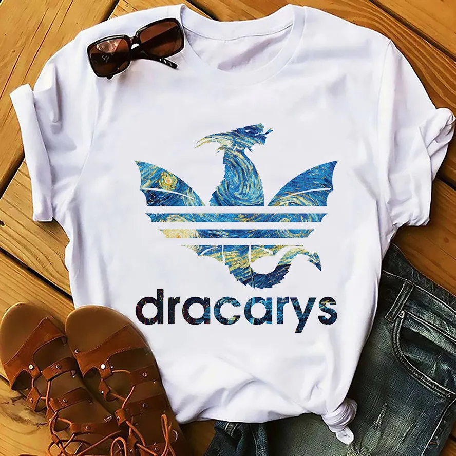 Daenerys Dragon Camiseta Dracarys забавная Футболка мужская летняя новая белая Повседневная футболка унисекс крутая уличная одежда Harajuku футболка