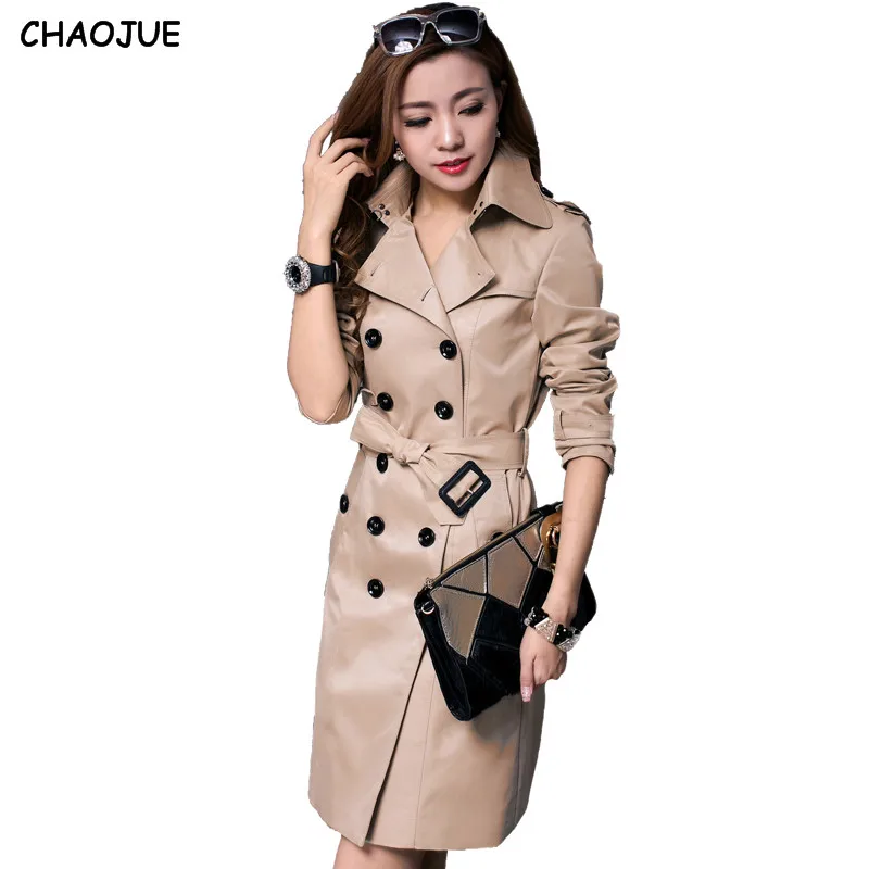 

CHAOJUE Brand Europe Itay 2024 Autumn Female Classic Double Breasted Long Trenchcoat England Luxury Women Pea Coat Free Shipping