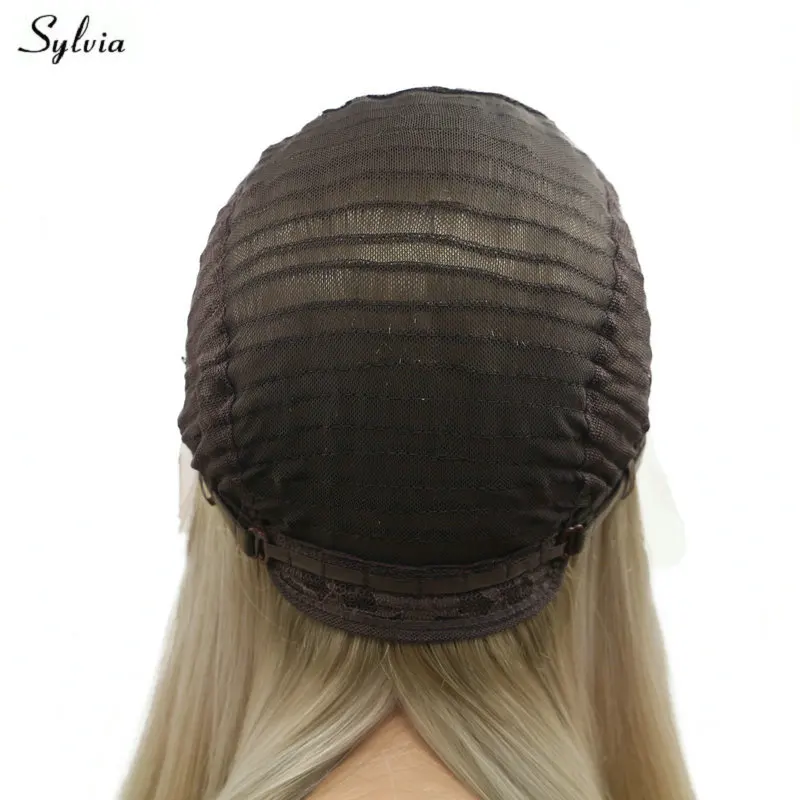 Sylvia плетеная коробка Плетеный Длинные волосы натуральная пряжа коричневый синтетический кружевной передний парик для женщин праздничные праздники Drag queen