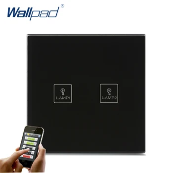 

Best Quality WIFI Remote Switch Wallpad Black Glass 110-250V LED APP Wireless 2 Gang WIFI App Electric Touch Hotel Light Switch