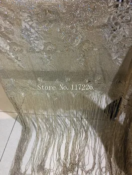 

Embroidered tulle African Lace Fabric JRB-90118 top quality french Lace Fabric with stones and beads