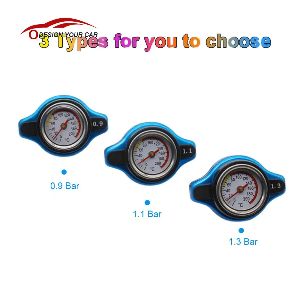 Universal 0.9/1.1/1.3Bar Tank Cover Thermo Thermostatic Radiator Cap with Water Temperature Gauge for Ford Focus 2 Bora | Автомобили и