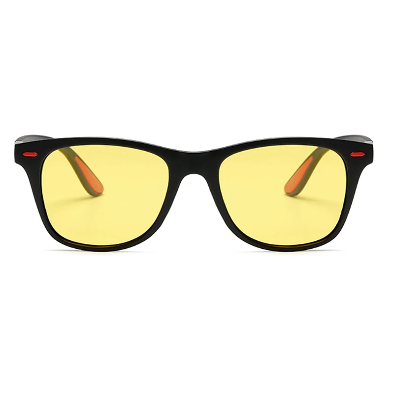 Классические квадратные солнечные очки ночного видения мужские и женские очки для вождения автомобиля с заклепками поляризованные солнцезащитные очки желтые линзы водительские очки UV400