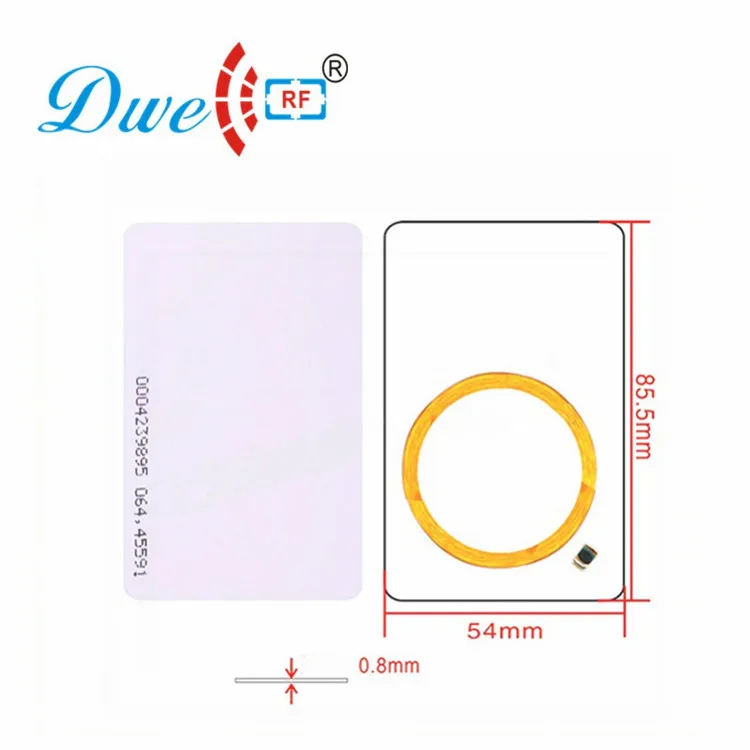 DWE CC RF PVC 125khz TK4100 13 56 mhz MF 1K rfid считывающая карта для системы контроля доступа 0 8mm ISO