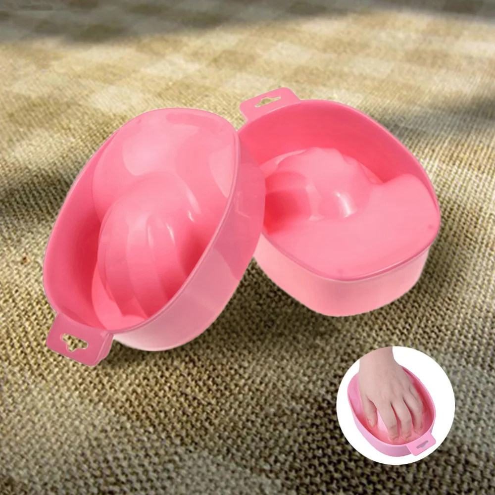 

1pcs Nail Art Hand Wash Remover Soak Bowl DIY Salon Nail Spa Bath Treatment Manicure Tools Random Color