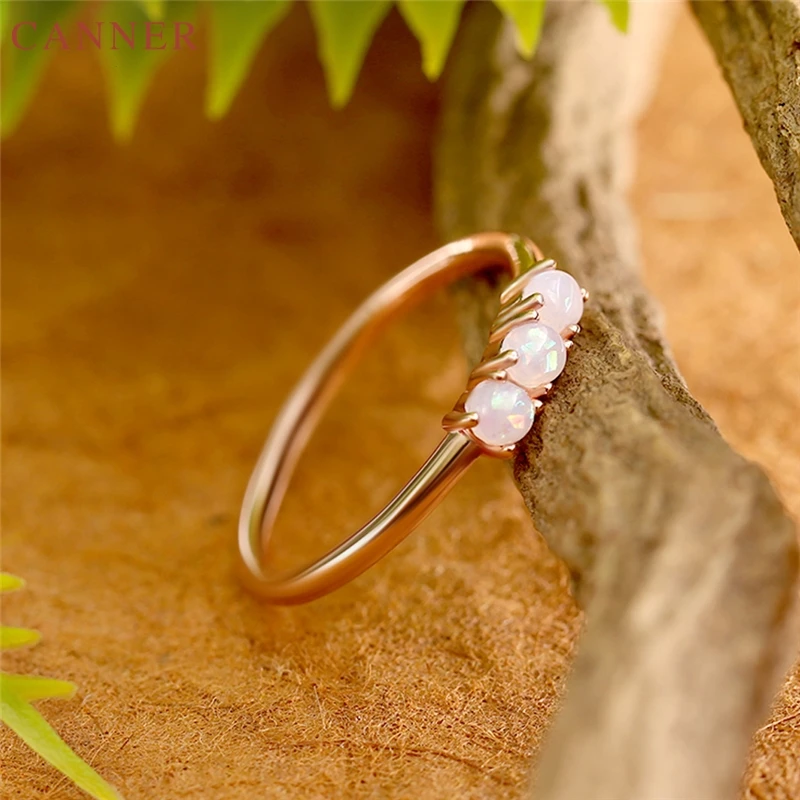 

Delicate White Opal Ring for Women Rose Gold Finger Rings for Girls Wedding Party Ring Jewelry Birthday Gifts anillos mujer C40