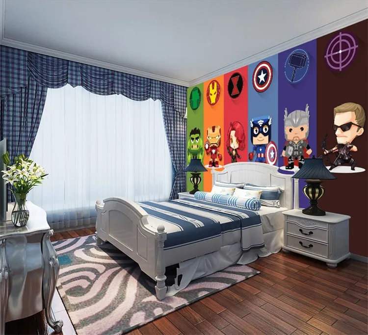 Custom Photo Children's Room 3D Avengers Alliance Mural TV Background Wallpaper Film Wall Paper Bedroom Parlor Cartoon