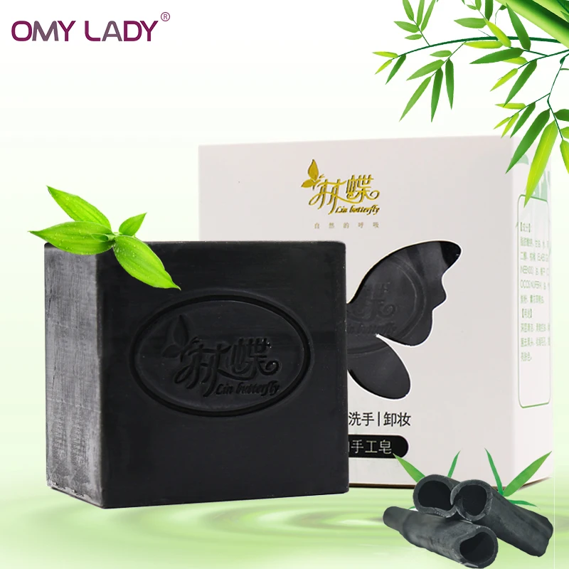 OMY LADY Bamboo charcoal Essential oil handmade soap soft Skin care whitening blackhead remover acne treatment oil control soap