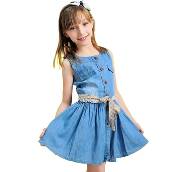 

new fashion brand summer kids clothes children clothing girls dress baby kids princess dress summer denim holiday sundress