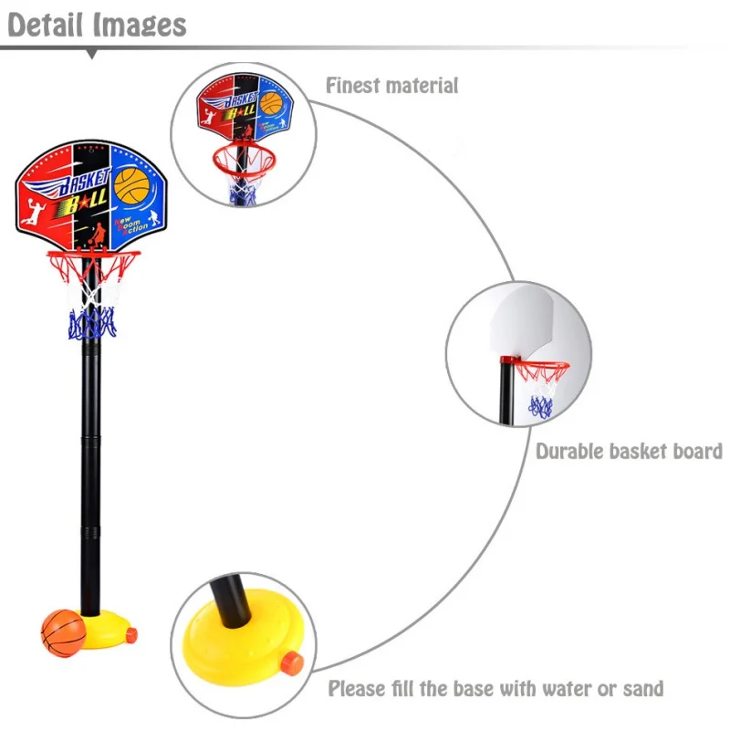 Детская спортивная баскетбольная подставка Регулируемая напольная Спортивная поезд баскетбольная игрушка-обруч подставка из набора мяч задняя сетка