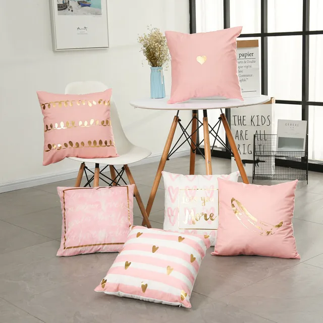 Aliexpress Buy Golden Heart Pink Pillow Cover Gold Princess Impressive Pillow Decor Ltd Aliexpress Buy Golden Heart Pink Pillow Cover Gold Princess Impressive Pillow Decor Ltd