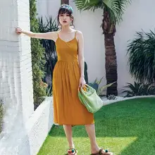 Robe Femme новое летнее свободное платье без бретелек женское