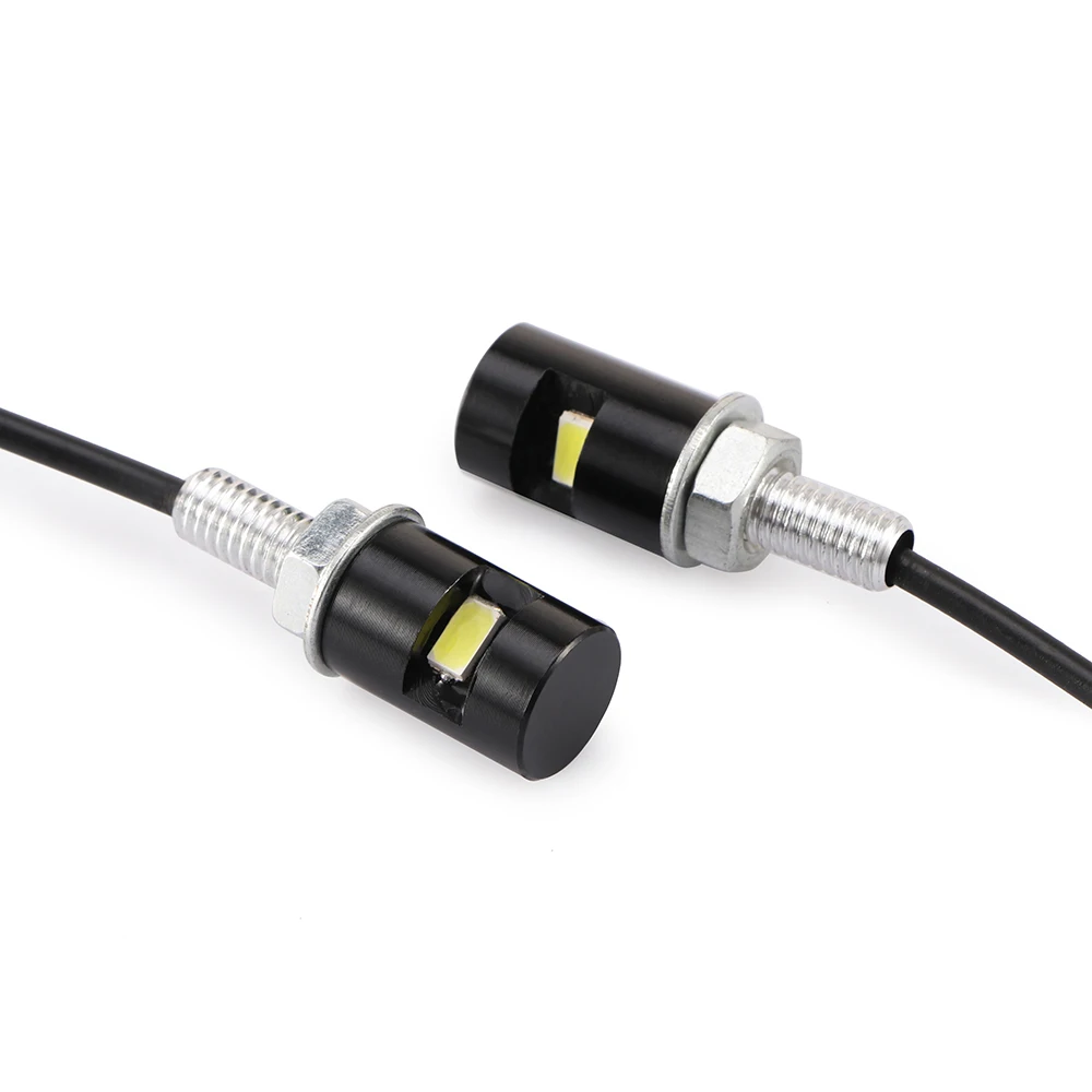 2pcs Car Tail Number LED License Plate Light Screw Bolt Lamp Rear Tail