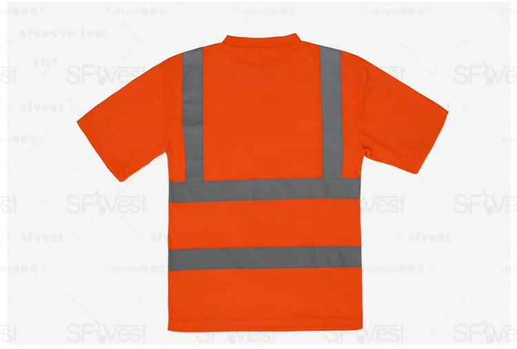 Для мужчин трикотажные Hi vis сигнального оранжевого цвета рубашки для мальчиков Детская безопасность футболки Бесплатная доставка
