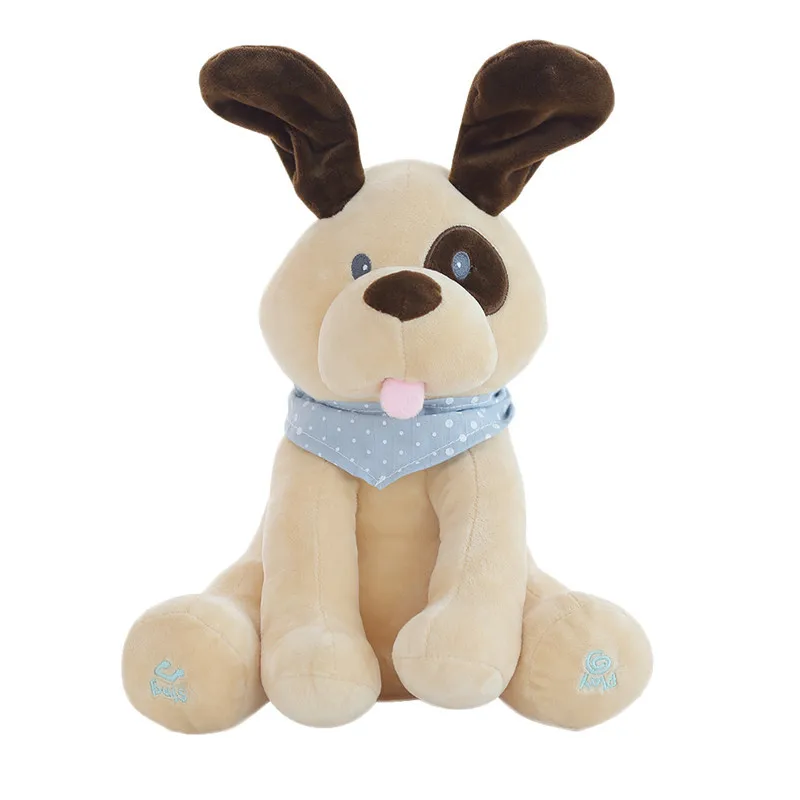 

Children's Electric Puppy Dog Plush Toy Puzzle & Appeasing Doll Peekaboo Can Sing English Music And Muffle Its Eyes With Ears