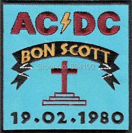 

3.5" AC/DC ACDC AC-DC BAND BON SCOTT MEMORIAL Music Band Iron On/Sew On Patch Tshirt TRANSFER MOTIF APPLIQUE Rock Punk Badge