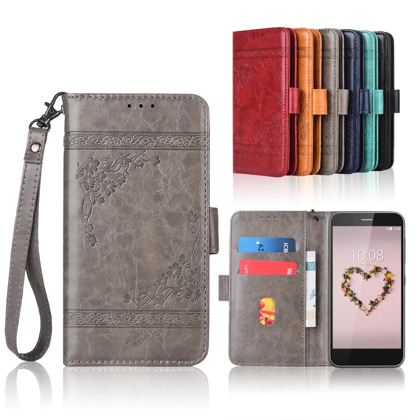 

Newest Wallet case for ZTE Blade Z10 (A512) Flip case with Strap100% special PU leather embossing flower cover case
