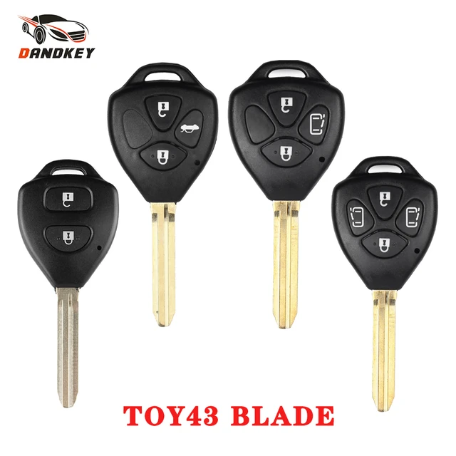 Coque clé 3 boutons lame Toy43 Toyota Aygo, Yaris, Corolla, Verso