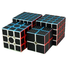 4 шт. Lefun Cube Sytle 2x2x2 3x3x3 4x4x4 5x5x5 Magic Cube матовый стикер меньше с черным углеродным волокном наклейки игрушки для детей