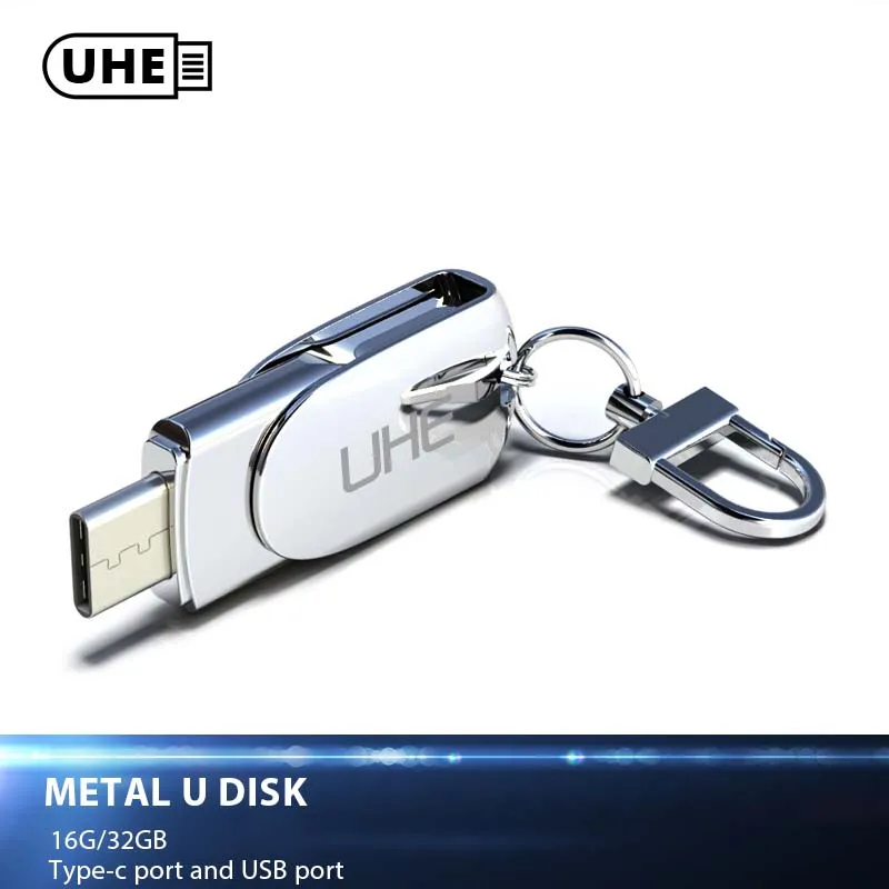 UHE USB Flash Drive Type C 2 0 Dual Metal OTG Cell Phone USB Pendrive 2