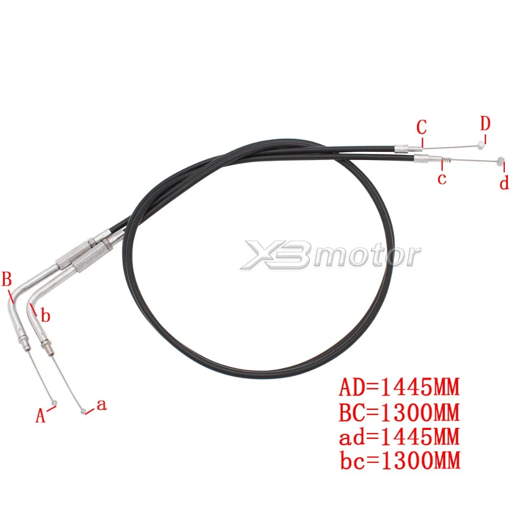 Мотоциклетный Дроссельный кабель 4 размера(900 мм 1100 мм 1300 мм 1500 мм) для Harley Iron XL 883 1200 Dyna Softail Fat Boy Heritage Road King