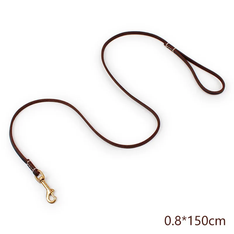 Genuine Cow Leather Pet Dog Leash Outdoor Walking Lead Puppy Leashes For Small Medium Dogs 150 200 CM Training Leads Dog Leash  (2)
