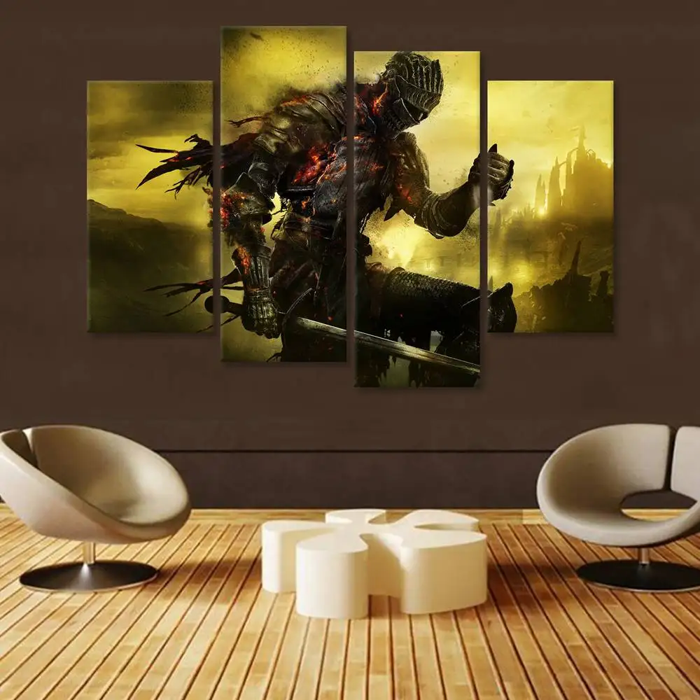 Soul of Cinder 4 шт./компл. Картина на холсте для стены Dark Souls 3 игровая картина гостиной