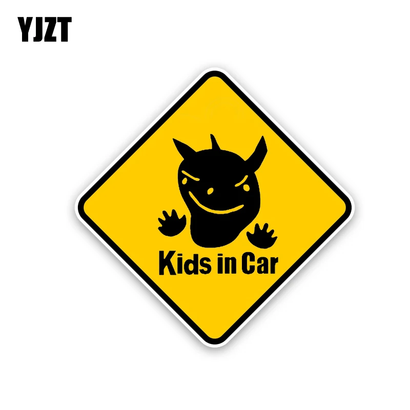 

YJZT 13.5CM*13.5CM Kids In Car Decal PVC Warning Car Sticker 12-40358
