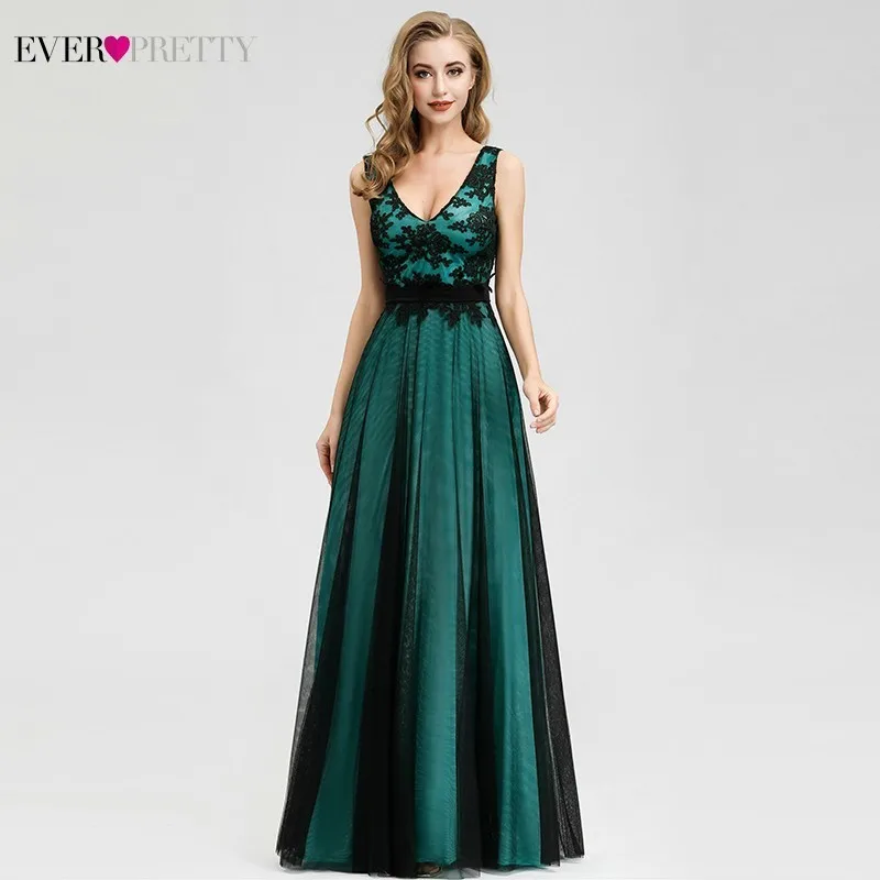 Элегантные темно зеленые платья подружки невесты Ever Pretty трапециевидные