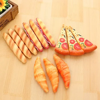 

10pcs/lot fresh simulation baguette bread pizza ball pen with magnet