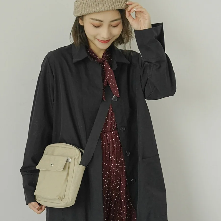 

Cute women's crossbody bag casual canvas single shoulder small square bag student retro hundred mobile phone bag