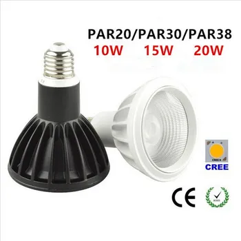 

PAR38 Aluminum+Glass cover LED PAR30 PAR20 Bulb 10W/15W/20W E27 LED Lamp COB Spot Lighting Indoor light AC85-265V Free Shipping