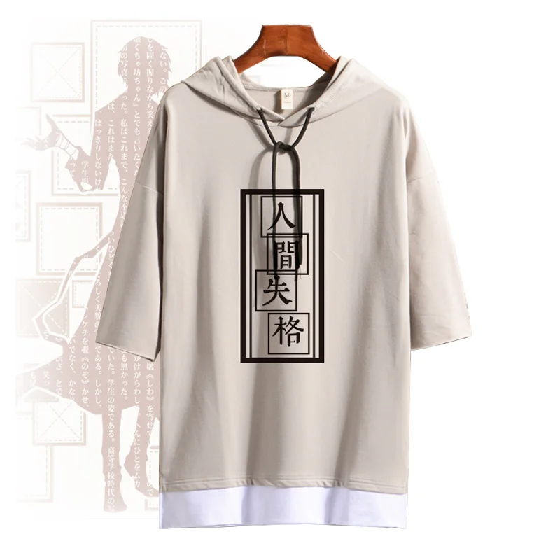 

Anime Bungo Stray Dogs Osamu Dazai Cosplay Costume Summer Hooded T Shirt Short Sleeve Unisex Daily Pullover Tee Tops Fashion