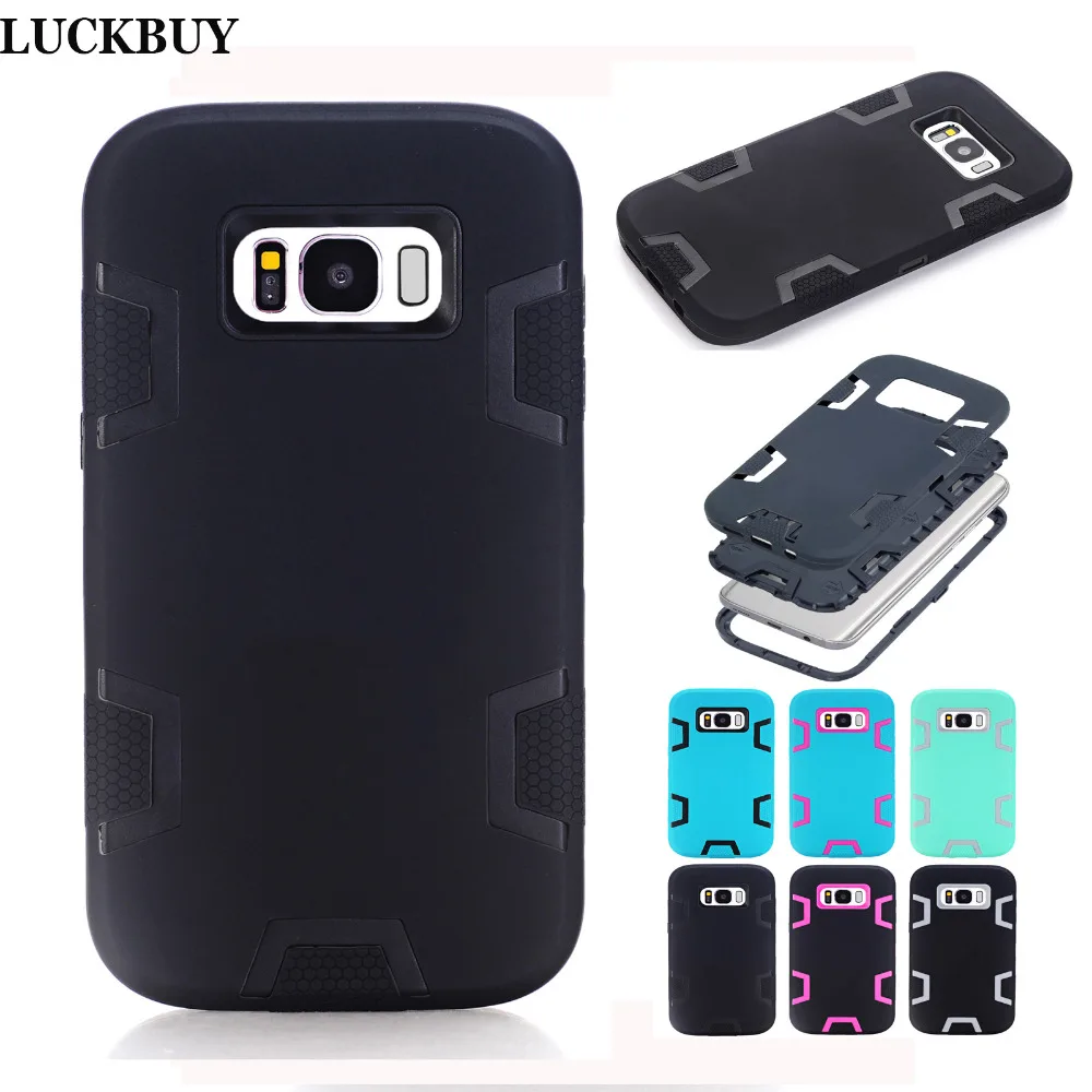 

LUCKBUY 6 Color for Samsung Galaxy S8 S8 Plus Heavy Duty 3 in 1 PC+Silicone Scratch-proof Phone Protective Shockproof case cover