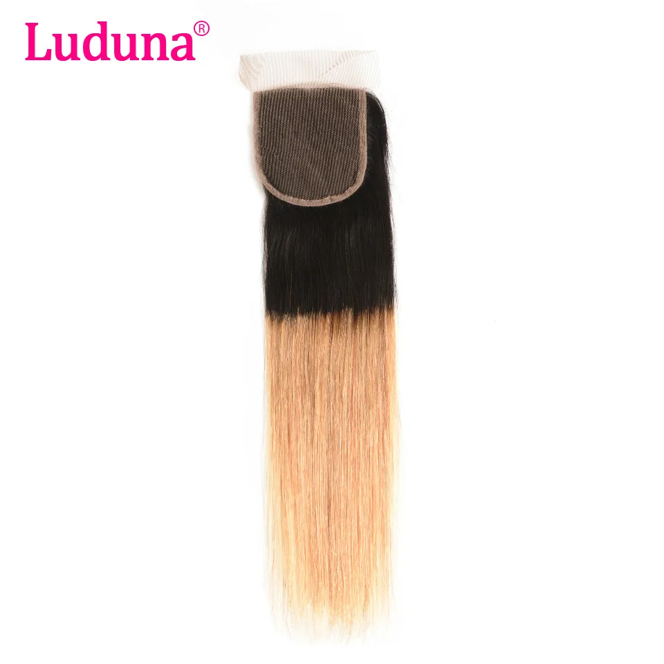 Ombre Blonde 1b/27 Straight Human Hair Bundles With Closure Brazilian Hair Weave Bundles With Closure Non Remy Hair Extensions Ombre Blonde 1b/27 Straight Human Hair Bundles With Closure Brazilian Hair Weave Bundles With Closure Non Remy Hair Extensions