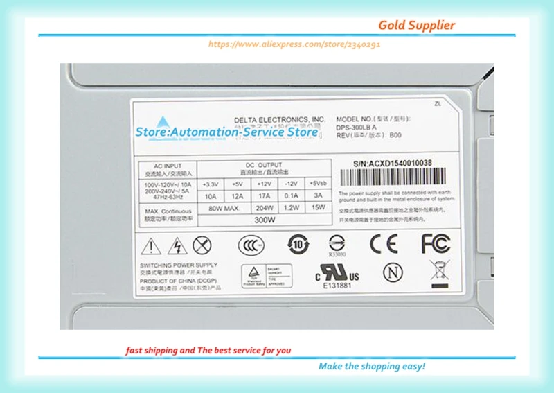 

Delta DPS-300LB A 300W тихий настольный промышленный сервер Active Wide
