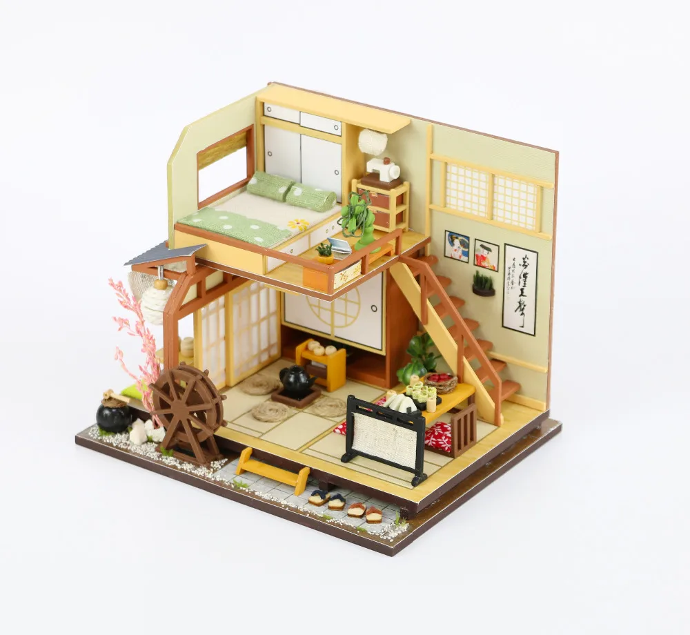 Кукольный дом Diy Миниатюрный 3D Деревянный миниатюрный кукольный домик японский стиль мебель строительные наборы игрушки для детей рождественские подарки