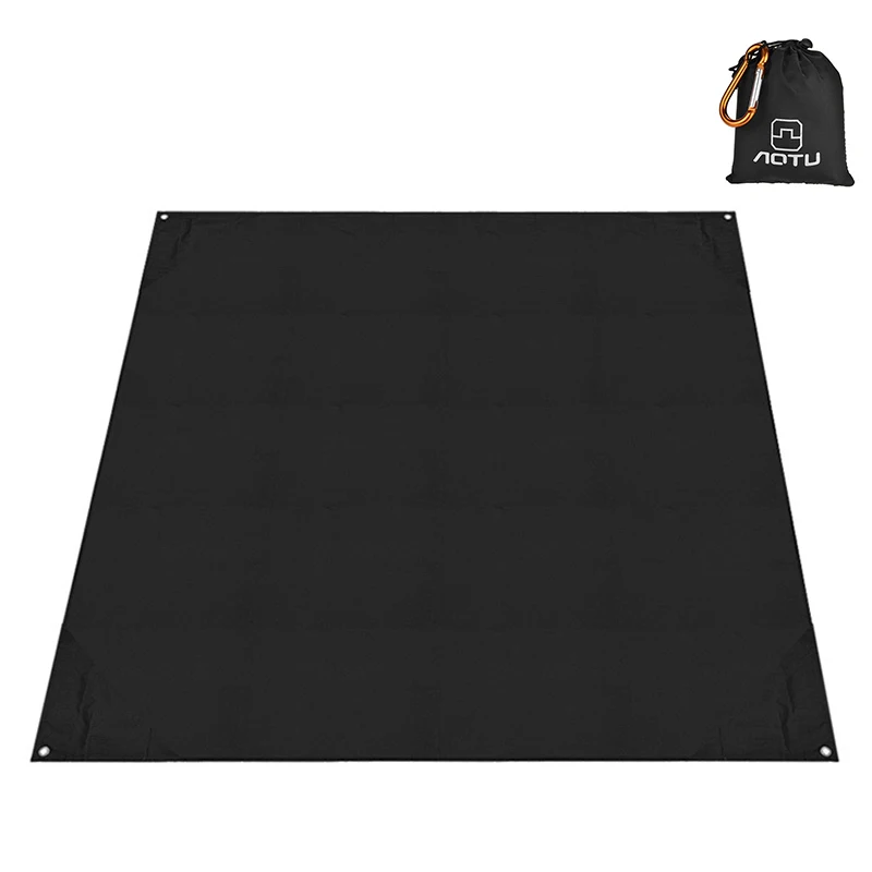 Сверхлегкий складной карманный коврик влагостойкое пляжное одеяло для пикника Кемпинг следа открытый тент брезент Компактный Легкий Многофункциональный - Цвет: Черный