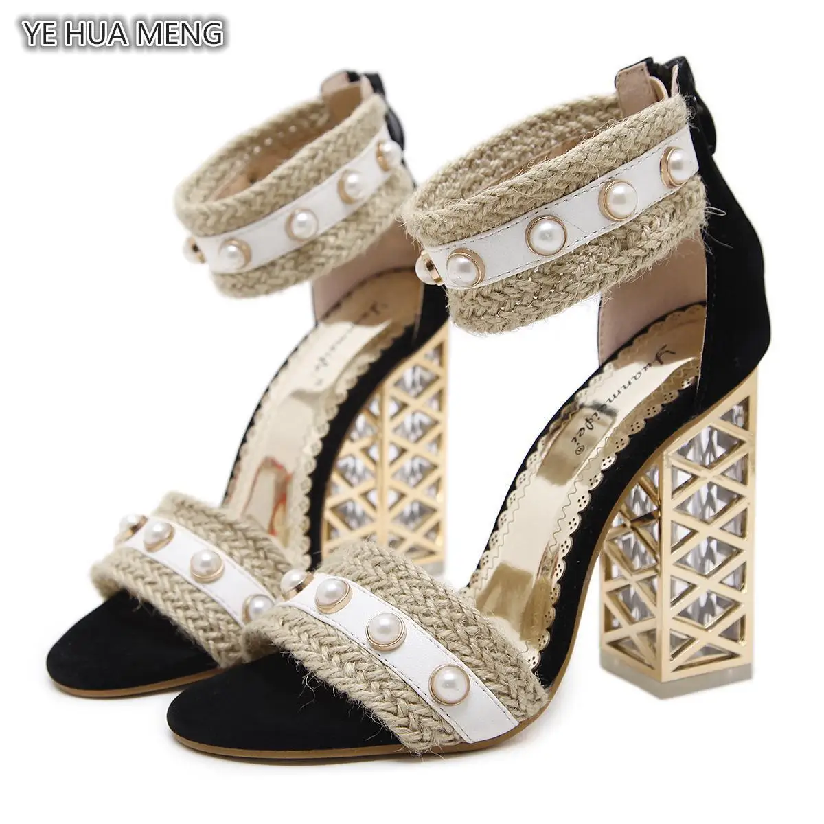 

New Summer Crystal And Toed Sandals With High Heels 527