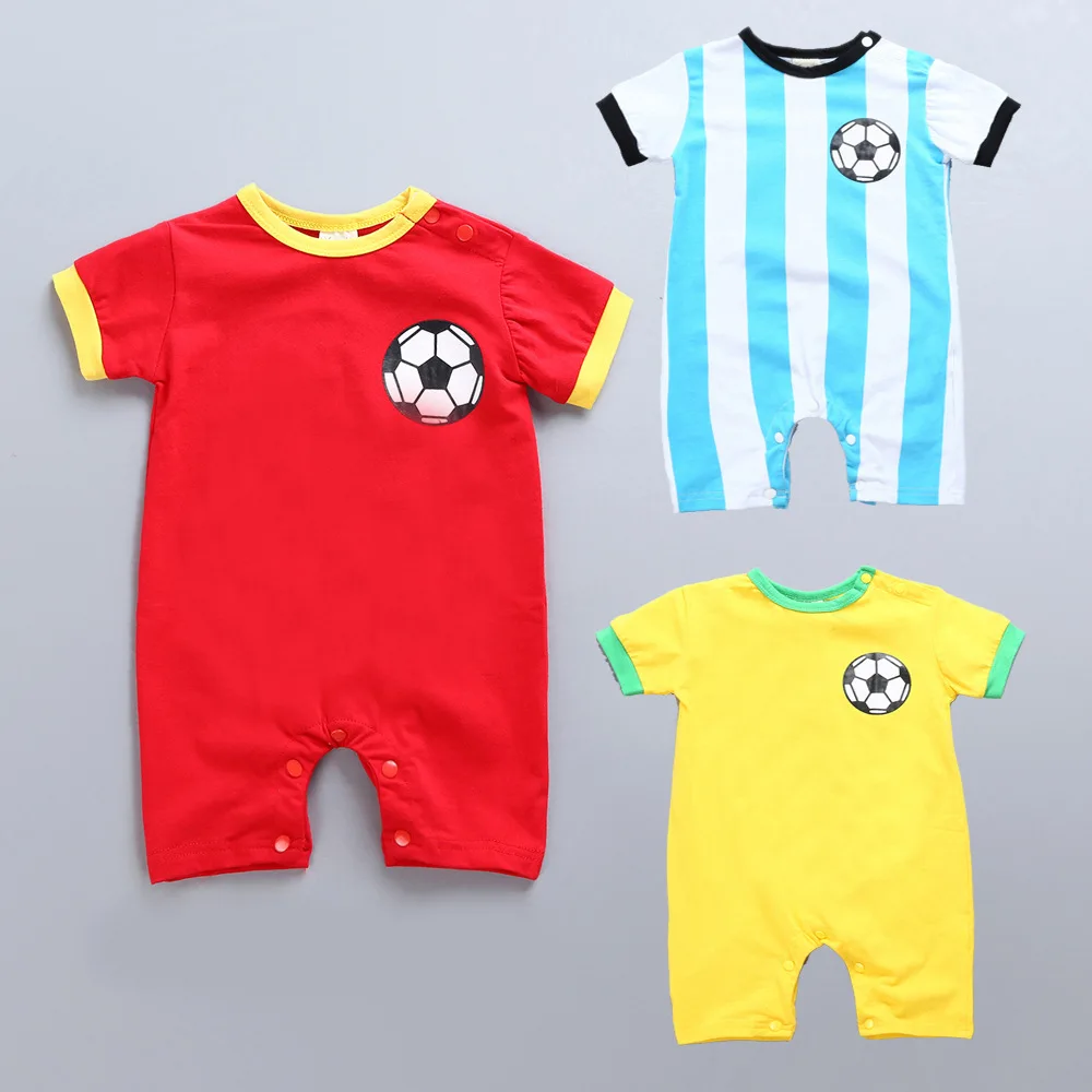 Для маленьких мальчиков Футбольная форма комбинезоны-ползунки для детей спортивный комбинезон Дети хлопок одежда для футбола номер семь игровой костюм без десять рубашка