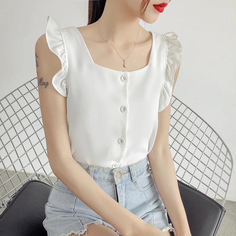 Beiyingni Summer Sleeveless Women Blouse Sexy Korean Chic New Arrival Work Wear Casual Hipster Tank Tops Ladies 5Colors OL Camis