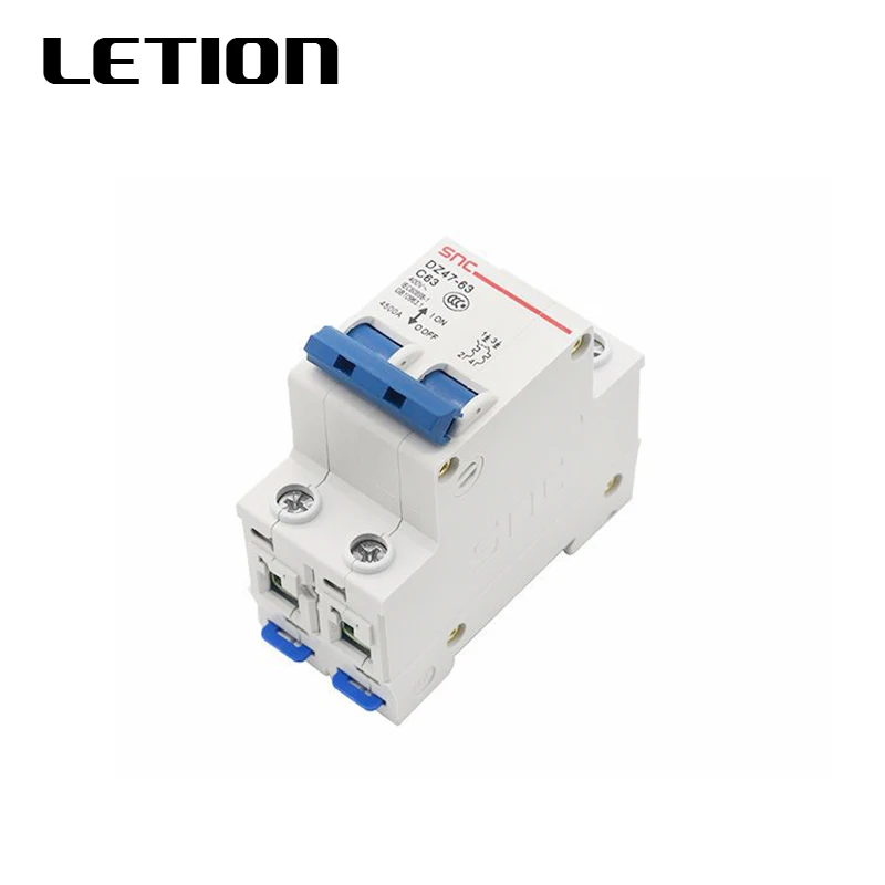 

2P C type AC 230/400V DZ47-63 3A 6A 10A 16A 20A 25A 32A 40A50A 63A Mini Circuit Breaker MCB Cutout Switch Breaker Switch Chopper