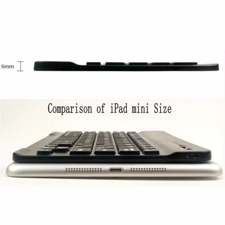 Ultra Slim Russian Spanish Language Wireless Bluetooth Keyboard for Android iOS Windows For iPad 2 3 4 Air Air 2 Tablets (2)