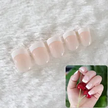 24 pçs branco rosa francês unhas falsas longo acrílico clássico completo artificial imprensa em unhas dicas padrão nep nagels falso ongles