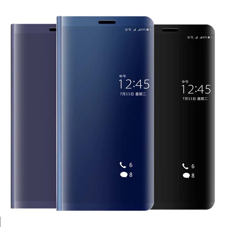 

For Xiaomi redmi note 5 case etui Luxury Flip Stand Touch 360 full Cover Clear View Phone Cases For redmi note 5 pro note 5 pro