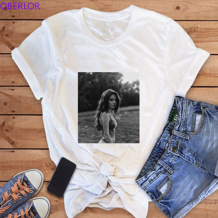 

Lana Del Rey Women Tshirt Aesthetic Womens Clothing Tops Tee Sexy Graphic Tees Women Ulzzang Streetwear Harajuku Shirts