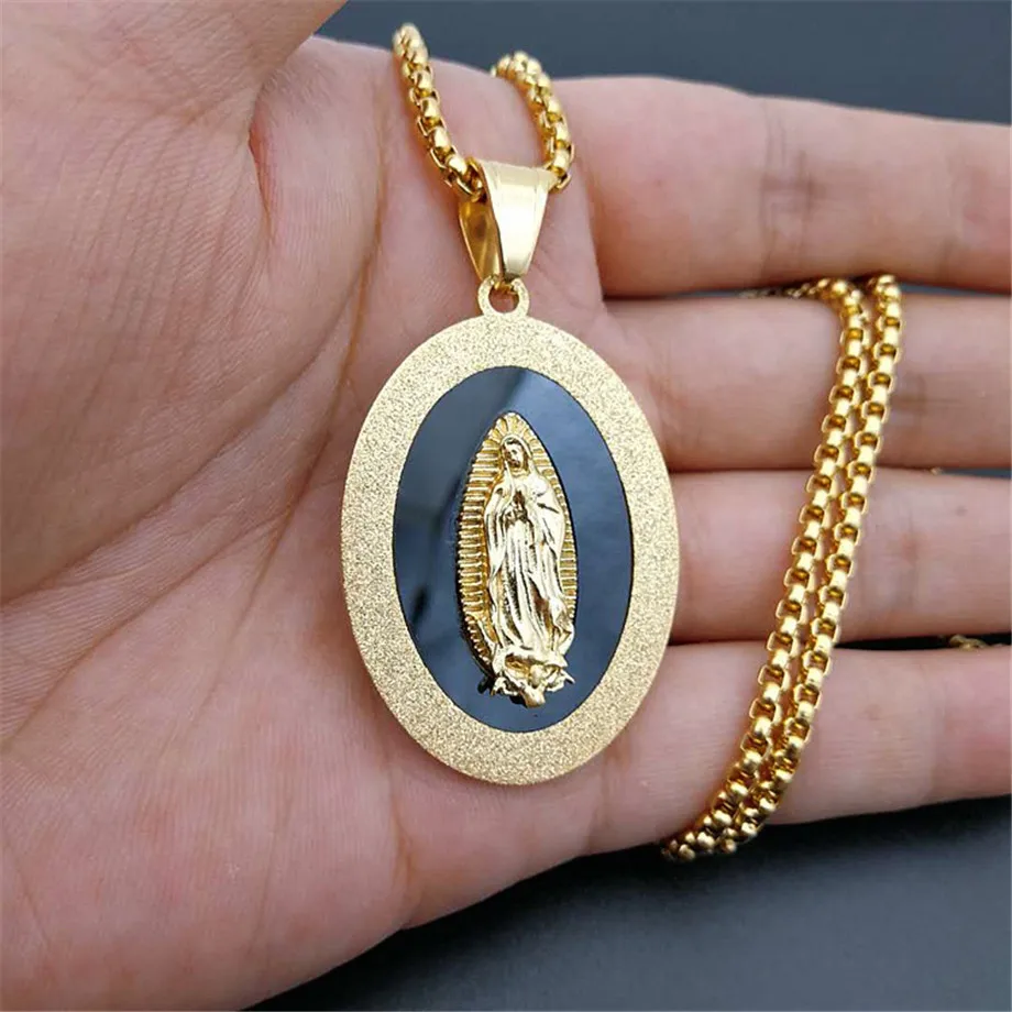 2019 новейшее ожерелье с подвеской из нержавеющей стали Дева Мария для