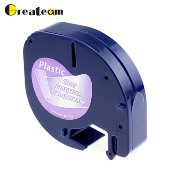 

Greateam Mixed Compatible 12mm Black on white Dymo Letratag Plastic Tape LT 91201 91331 LT91201 LT 12267 18769 18771 for LT-100H