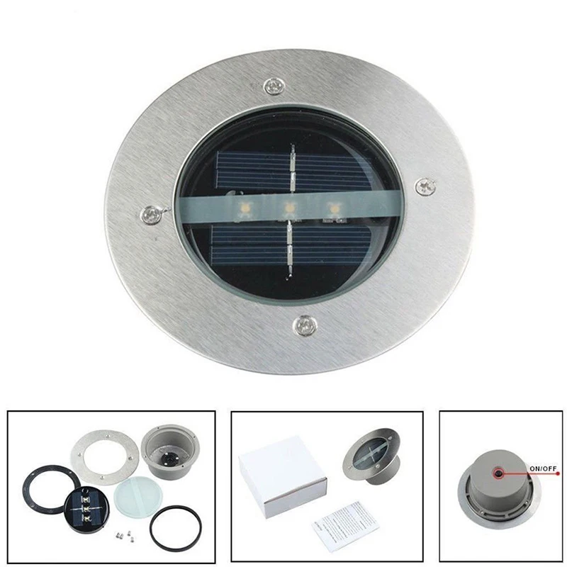 Painel de Iluminação ao ar Movido a Energia Lâmpadas de Assoalho Levou as Luzes do Ponto do Jardim Lote Livre Solar Levou Luz Convés 3 Subterrânea Via 4 Pçs - 9 4 pçslote Painel de Iluminação Ao Ar