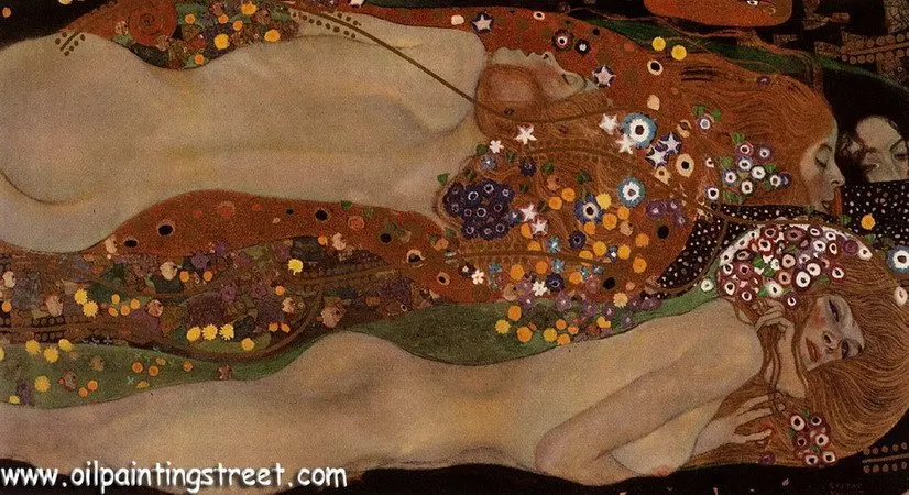 Gustav Klimt картина маслом Воспроизведение на льняном холсте воды Serpents II Бесплатная